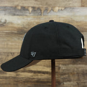 The wearer's left on the Philadelphia Phillies Gray Logo Gray Bottom Wool Dad Hat | Black Wool Dad Hat
