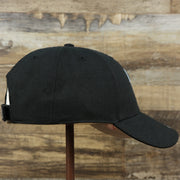 The wearer's right on the Philadelphia Phillies Gray Logo Gray Bottom Wool Dad Hat | Black Wool Dad Hat