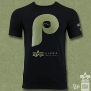The Cooperstown Philadelphia Phillies Sports Unite Us Alpha Industries Armed Forces T-Shirt | Black Tshirt