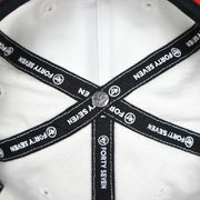The 47 Brand Metallic Button on the Philadelphia Phillies Corduroy Snapback Hat | White Corduroy Snap Cap
