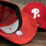 The undervisor on the Philadelphia Phillies Metallic All Star Game MLB 2022 Side Patch 39Thirty Mesh FlexFit Cap | ASG 2022 Red 39Thirty Cap
