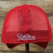 The backside of the Philadelphia Phillies Metallic All Star Game MLB 2022 Side Patch 39Thirty Mesh FlexFit Cap | ASG 2022 Red 39Thirty Cap
