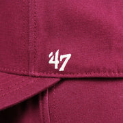 The 47 Brand Logo on the Cooperstown Philadelphia Phillies Felt Phillies Logo Snapback Hat | Cardinal Snapback Cap