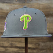 The front of the Cooperstown Philadelphia Phillies 1996 All Star Game Liberty Bell Side Patch 59Fifty Fitted Cap | Bel-Air Pack Storm Gray 59Fifty