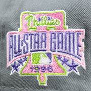 The All Star Game Side Patch on the Cooperstown Philadelphia Phillies 1996 All Star Game Liberty Bell Side Patch 59Fifty Fitted Cap | Bel-Air Pack Storm Gray 59Fifty