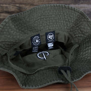 The under visor of the Philadelphia Phillies Bucket Hat | 47 Brand, Sandalwood