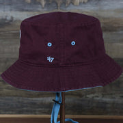 The wearer's left of the Cooperstown Philadelphia Phillies Vintage Bucket Hat | 47 Brand, Dark Maroon