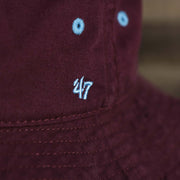 The 47 Brand logo on the Cooperstown Philadelphia Phillies Vintage Bucket Hat | 47 Brand, Dark Maroon