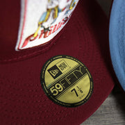 The 59Fifty Sticker on the Philadelphia Quakers Cooperstown 1980 World Series Retro Philadelphia Phillies 59Fifty Fitted Cap | New Era Cardinal
