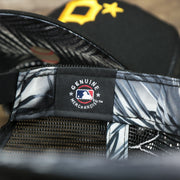 The MLB Merchandise Logo on the Pittsburgh Pirates Metallic All Star Game MLB 2022 Side Patch 9Fifty Mesh Snapback | ASG 2022 Black Trucker Hat
