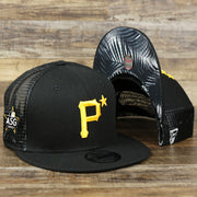 The Pittsburgh Pirates Metallic All Star Game MLB 2022 Side Patch 9Fifty Mesh Snapback | ASG 2022 Black Trucker Hat