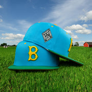 Wearer's right and front of the Boston Red Sox Cooperstown "Ice Cream Pack" 1946 All Star Game Side Patch 59Fifty Fitted Cap | Cap Swag Exclusive