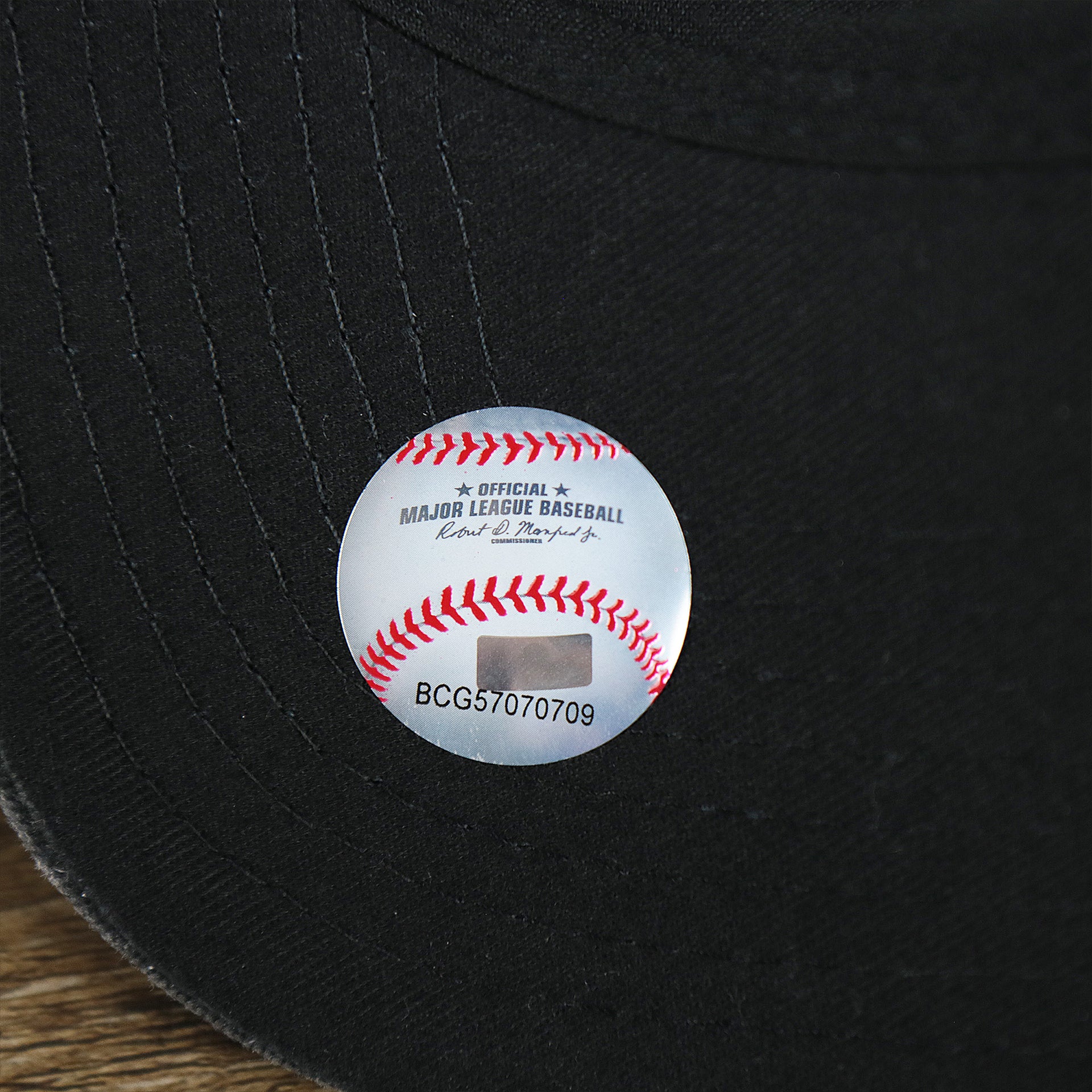 The MLB Sticker on the Cooperstown Tampa Bay Rays 1998s Logo Worn Colorway Mesh Back 9Forty Dad Hat | Black 9Forty Hat