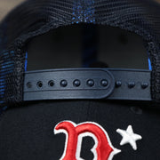 The Navy Blue Adjustable Strap on the Boston Red Sox Metallic All Star Game MLB 2022 Side Patch 9Forty Mesh Trucker | ASG 2022 Navy Blue Trucker Hat