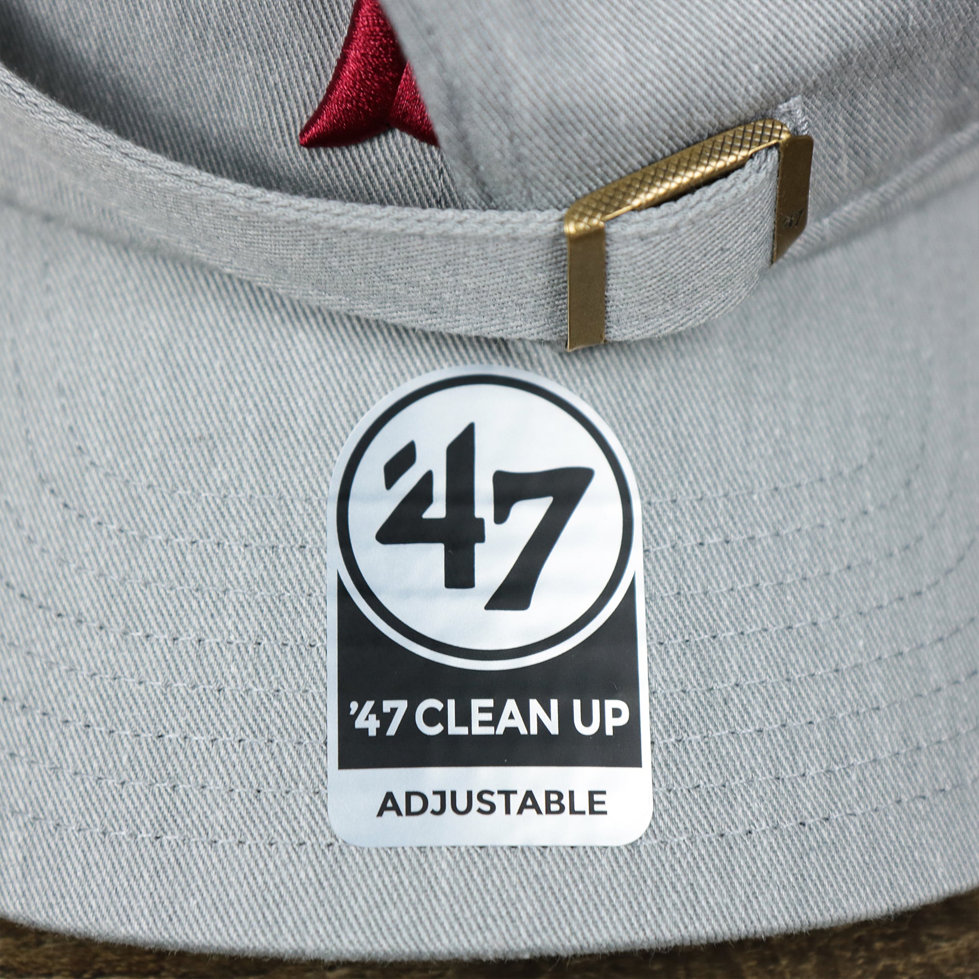 The 47 Brand Clean Up Sticker on the Cooperstown Boston Red Sox 1930s Logo Green Bottom Dad Hat | Gray Dad Hat