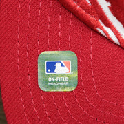 The On Field Sticker on the Philadelphia Phillies 2022 4th of July Stars And Stripes 39Thirty | New Era Navy OSFM