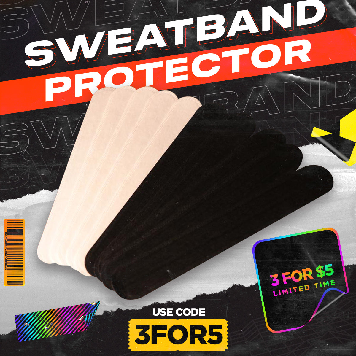 Fitted Cap Sweatband Protector | Grey Bottom Sweatband Sweat Blocker
