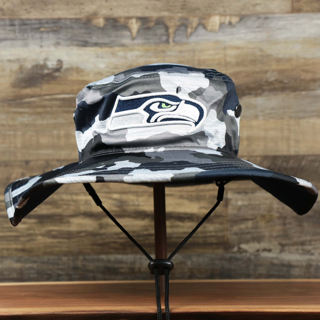 The Seattle Seahawks NFL Summer Training Camp 2022 Camo Bucket Hat | Navy Bucket Hat