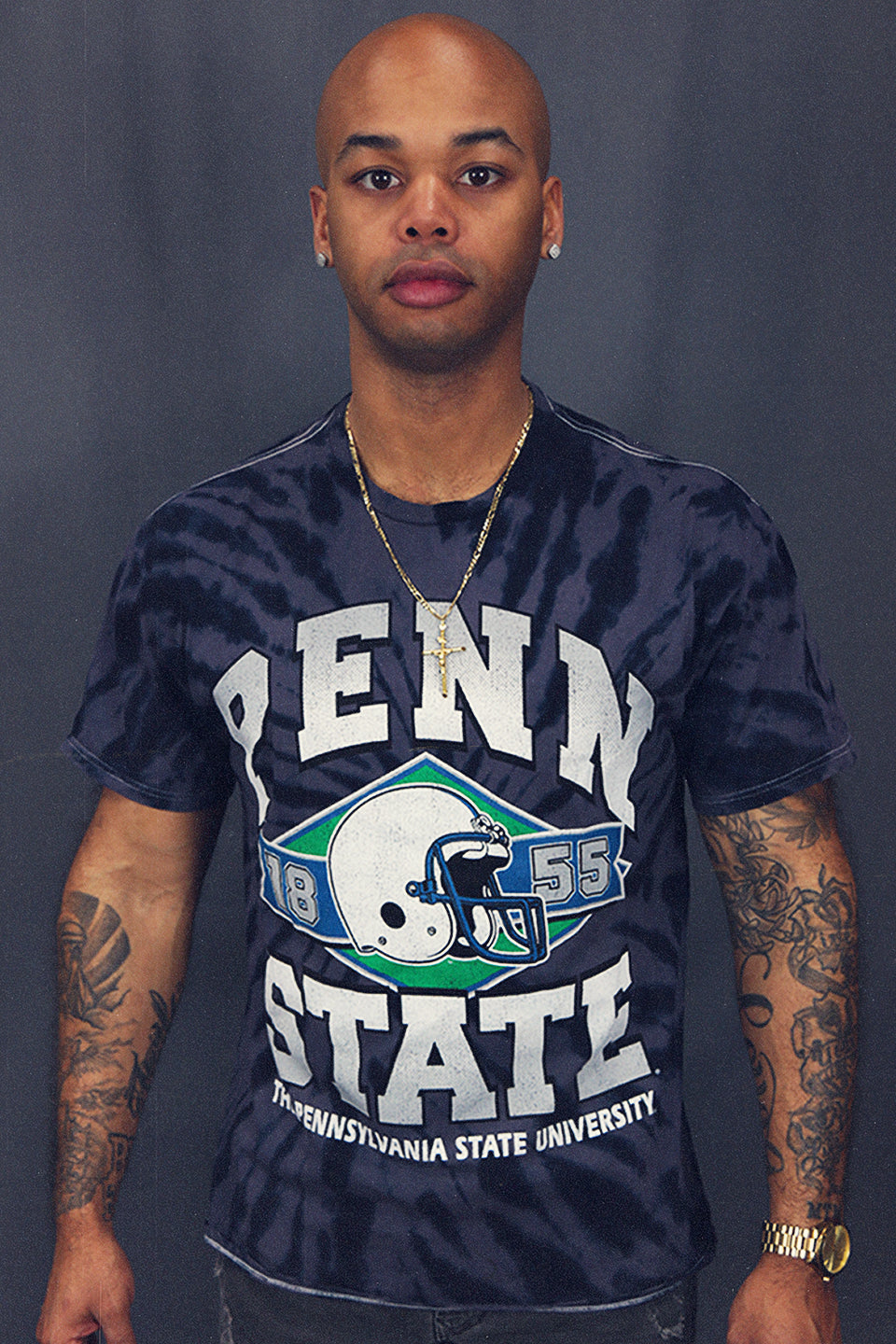 Penn State Nittany Lions 1855 Vintage 90s Washed Print Tie Dye T-Shirt