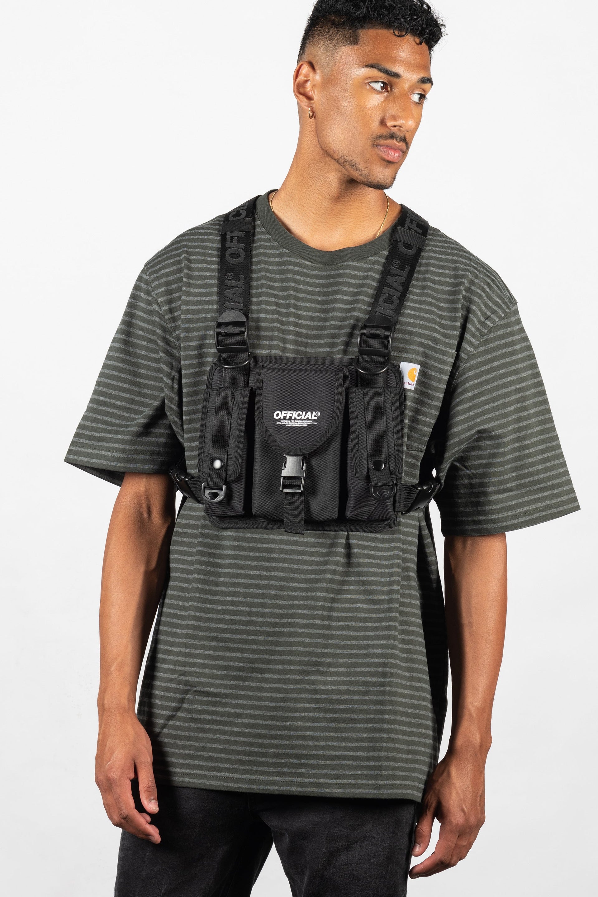 The Streetwear Tactics Chest Bag Utility Vest | Official Black being worn