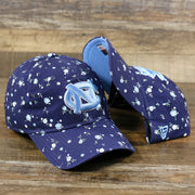 The Women’s North Carolina Tar Heels All Over Micro Floral Print 9Twenty Dad hat | Navy Blue 9Twenty Hat