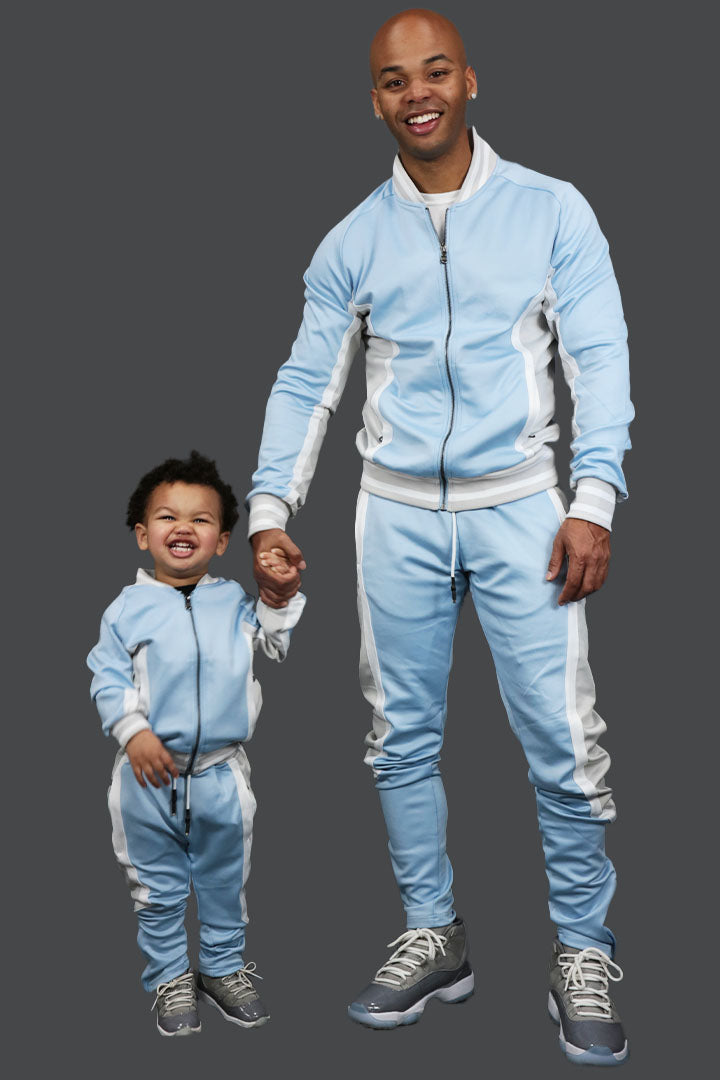 The UNC Basketball Varsity Athletic Track Suit with the youth UNC Basketball Varsity Athletic Track Suit