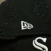 New Era logo on the Chicago White Sox Paisley Bandana Print Embroidered 59Fifty Fitted Cap | New Era MLB Swirl 5950