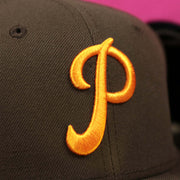 The Cooperstown Logo on the Cooperstown Philadelphia Phillies Coffee Shop 1952 All Star Game Liberty Bell Side Patch 59Fifty Fitted Cap | Donut Pack Walnut 59Fifty