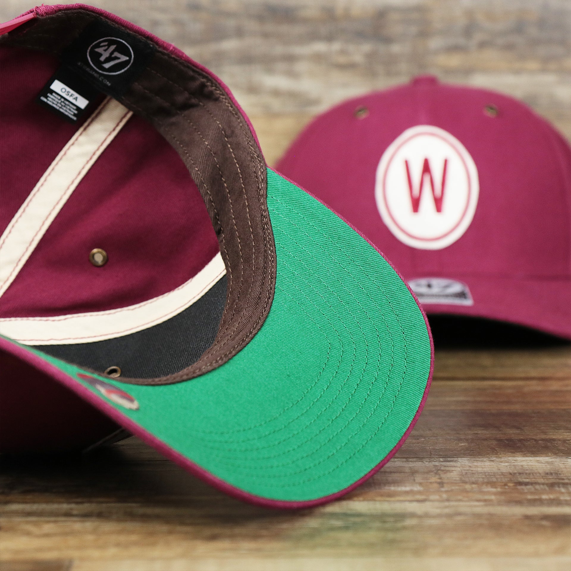 The undervisor on the Cooperstown Washington Senators Felt Senators Logo Snapback Hat | Cardinal Snapback Cap