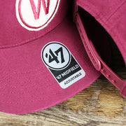 The 47 Midfield Sticker on the Cooperstown Washington Senators Felt Senators Logo Snapback Hat | Cardinal Snapback Cap