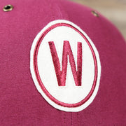 The felt Senators Logo on the Cooperstown Washington Senators Felt Senators Logo Snapback Hat | Cardinal Snapback Cap