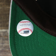 The MBL Baseball Sticker on the Cooperstown Chicago Cubs 1973 Logo Green Bottom Dad Hat | Gray Dad Hat