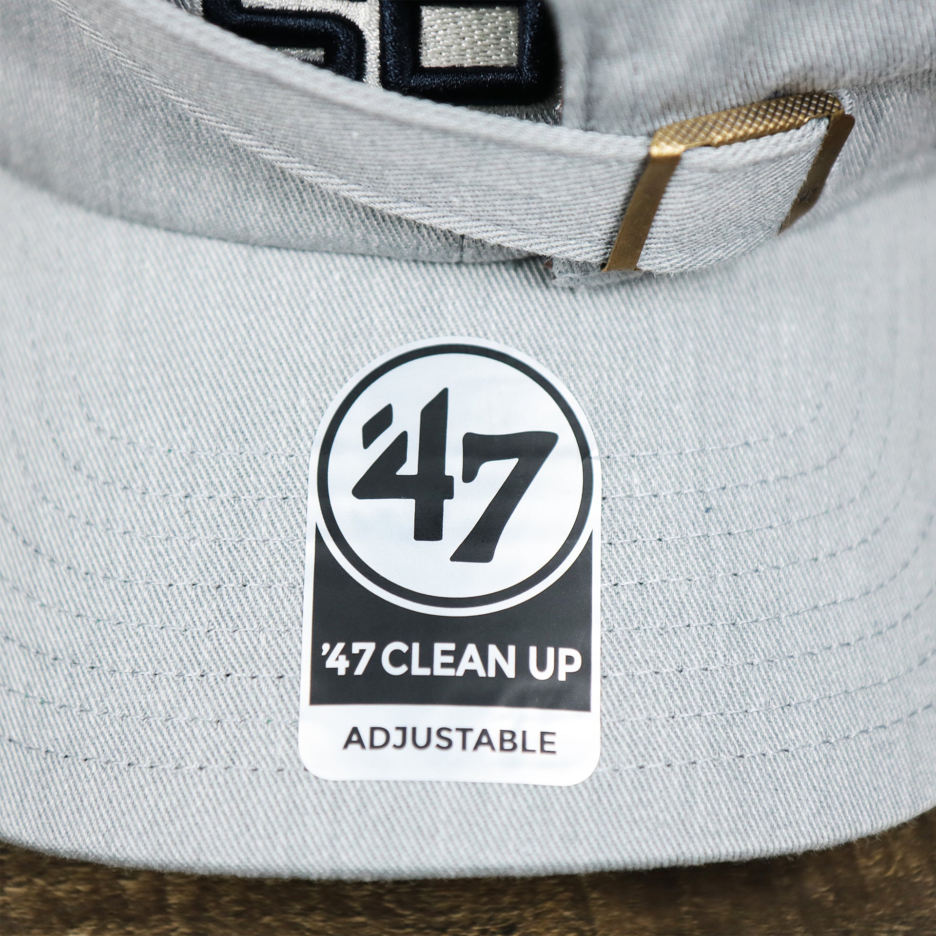 The 47 Brand Sticker on the Cooperstown Chicago White Sox 1973 Logo Green Bottom Dad Hat | Gray Dad Hat