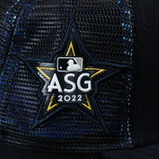 The ASG 2022 Side Patch on the New York Yankees Metallic All Star Game MLB 2022 Side Patch 59Fifty Mesh Fitted Cap | ASG 2022 Navy Blue 59Fifty Cap