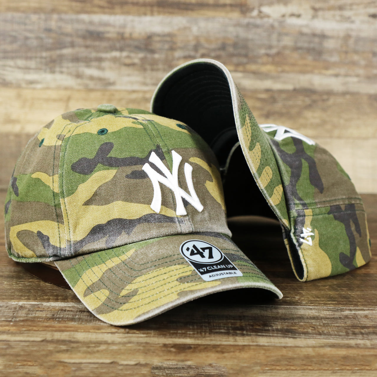 The New York Yankees Camouflage Dad Hat with White Logo | Camo Dad Hat