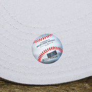 The MLB Sticker on the  New York Yankees Gray Bottom Camo 9Fifty Snapback | Camo 9Fifty Cap