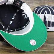 The Green Bottom on the New York Yankees City Arch Striped 9Fifty Snapback Cap | Pin Stripe 9Fifty Cap