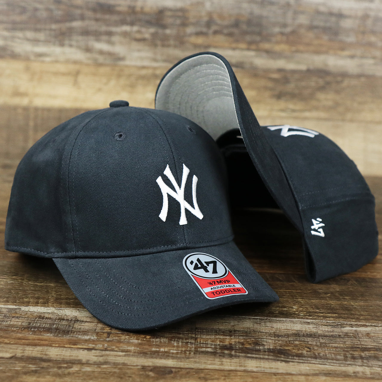The Toddler New York Yankees Gray Bottom Dad Hat | Navy Toddler Dad Hat
