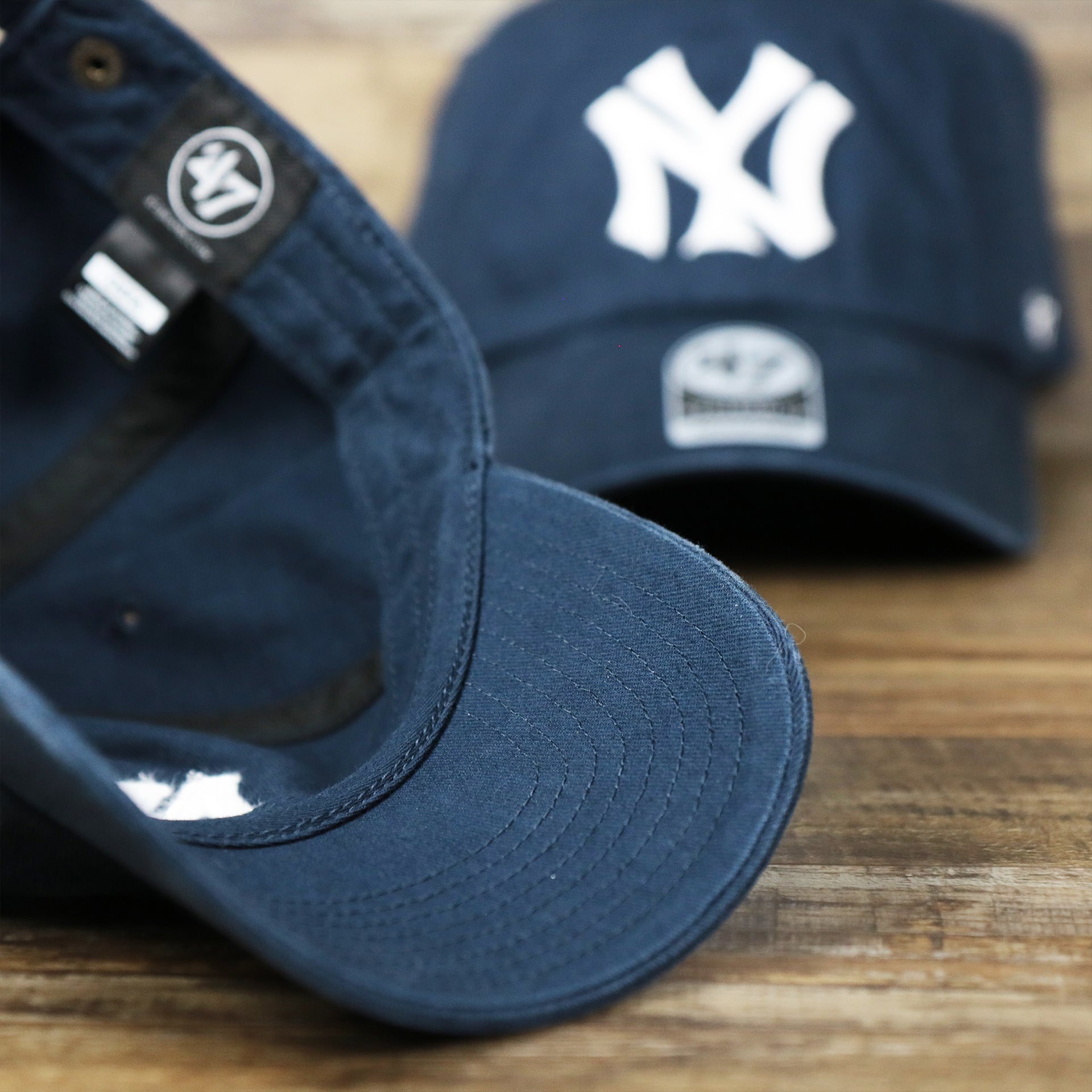 The Undervisor on the Cooperstown New York Yankees Retro Yankees Logo Dad Hat | Navy Dad Hat
