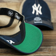 The Green Undervisor on the Cooperstown New York Yankees Green Bottom Mesh Back Snapback Cap | Navy Mesh Snapback