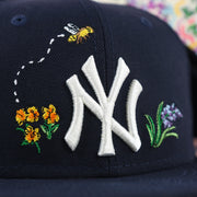 New York Yankees Floral Print Undervisor Spring Embroidery 59Fifty Fitted Cap | Navy Blue 59Fifty Cap