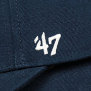 The 47 Brand Logo on the Cooperstown New York Yankees Felt Yankees Logo Snapback Hat | Navy Snapback Cap