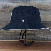 The wearer's left of the New York Yankees Panama Pail Bucket Hat | 47 Brand, Navy