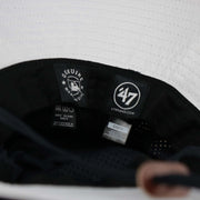 The tags on the New York Yankees Panama Pail Bucket Hat | 47 Brand, Navy