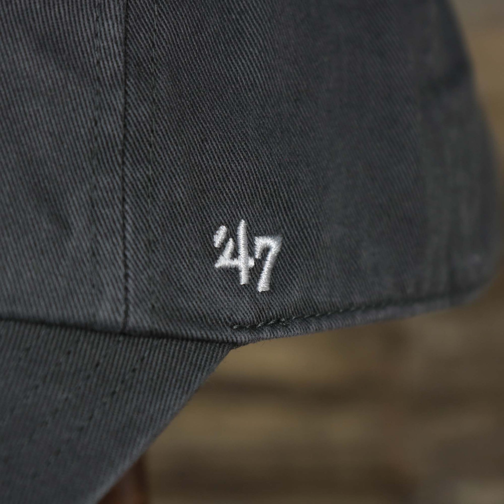 The 47 Brand logo on the Youth Philadelphia Flyers Charcoal Dad Hat | 47 Brand OSFM