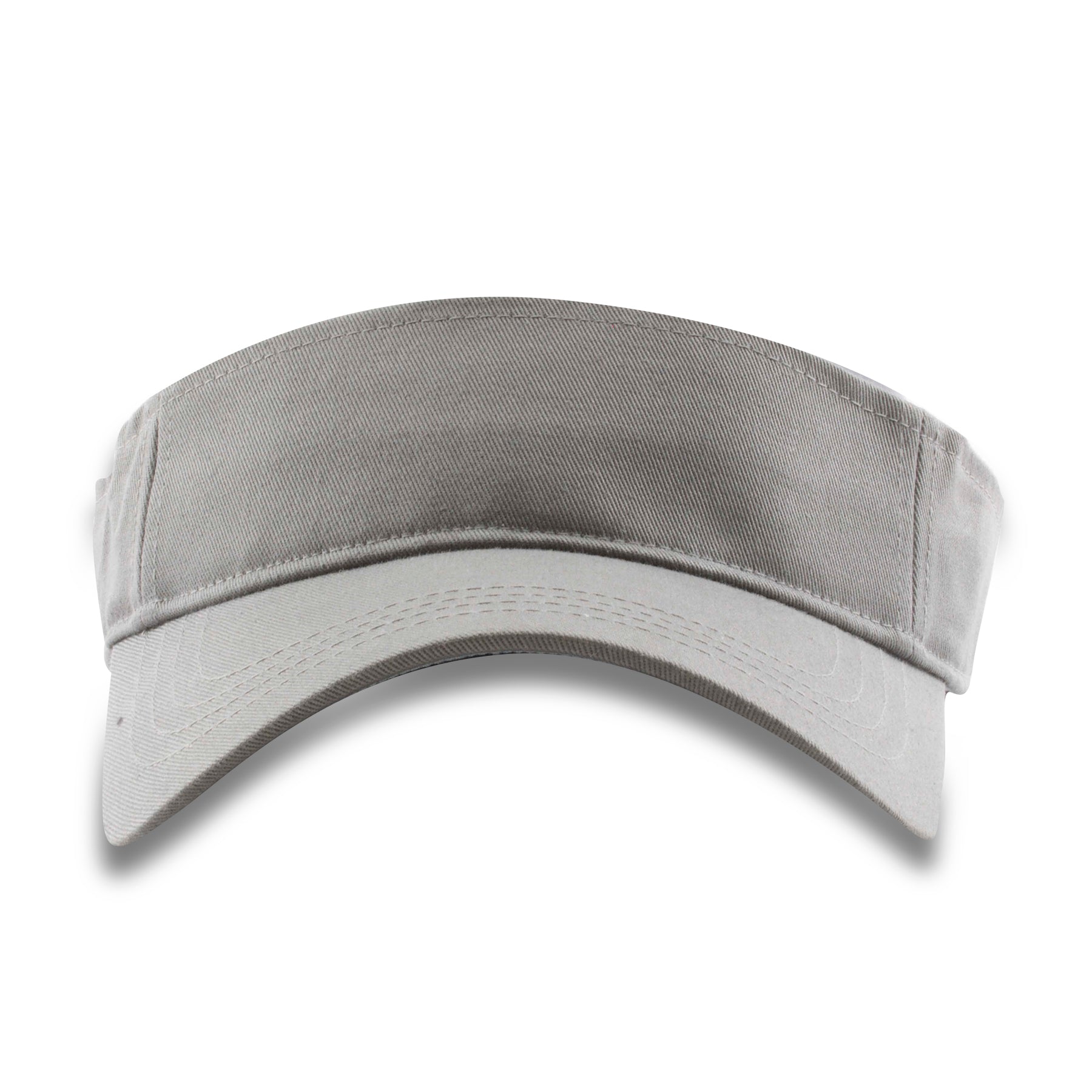 The light gray blank visor has a mid-height crown with a bent brim