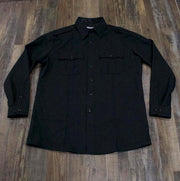 the Police | Black LAPD Long Sleeve Polo Shirt | Wool Base Shirt for Law Enforcement Uniforms is black