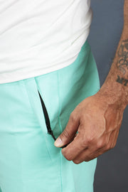 The zipper pocket on the Men’s Fleece Shorts with Zipper Pocket | Jordan Craig Aqua