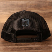 The NFL logo on the back of the Philadelphia Eagles official 20201 NFL draft hat.