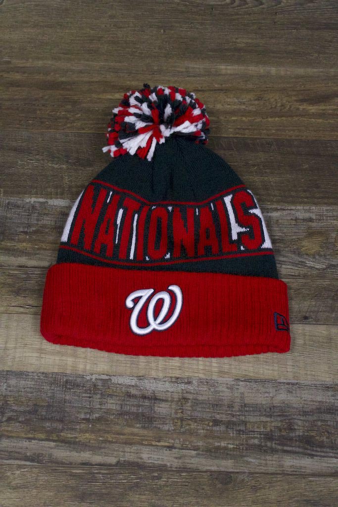 Nationals beanie | Washington Nationals Thick Knit Raised Cuff Winter Pom Beanie
